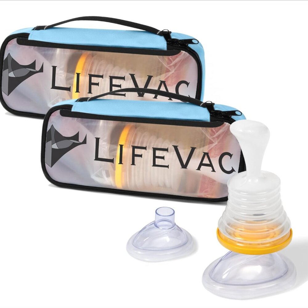 LifeVac Blue Travel Kit 2 Pack- Portable Suction Rescue Device First Aid Kit NWT